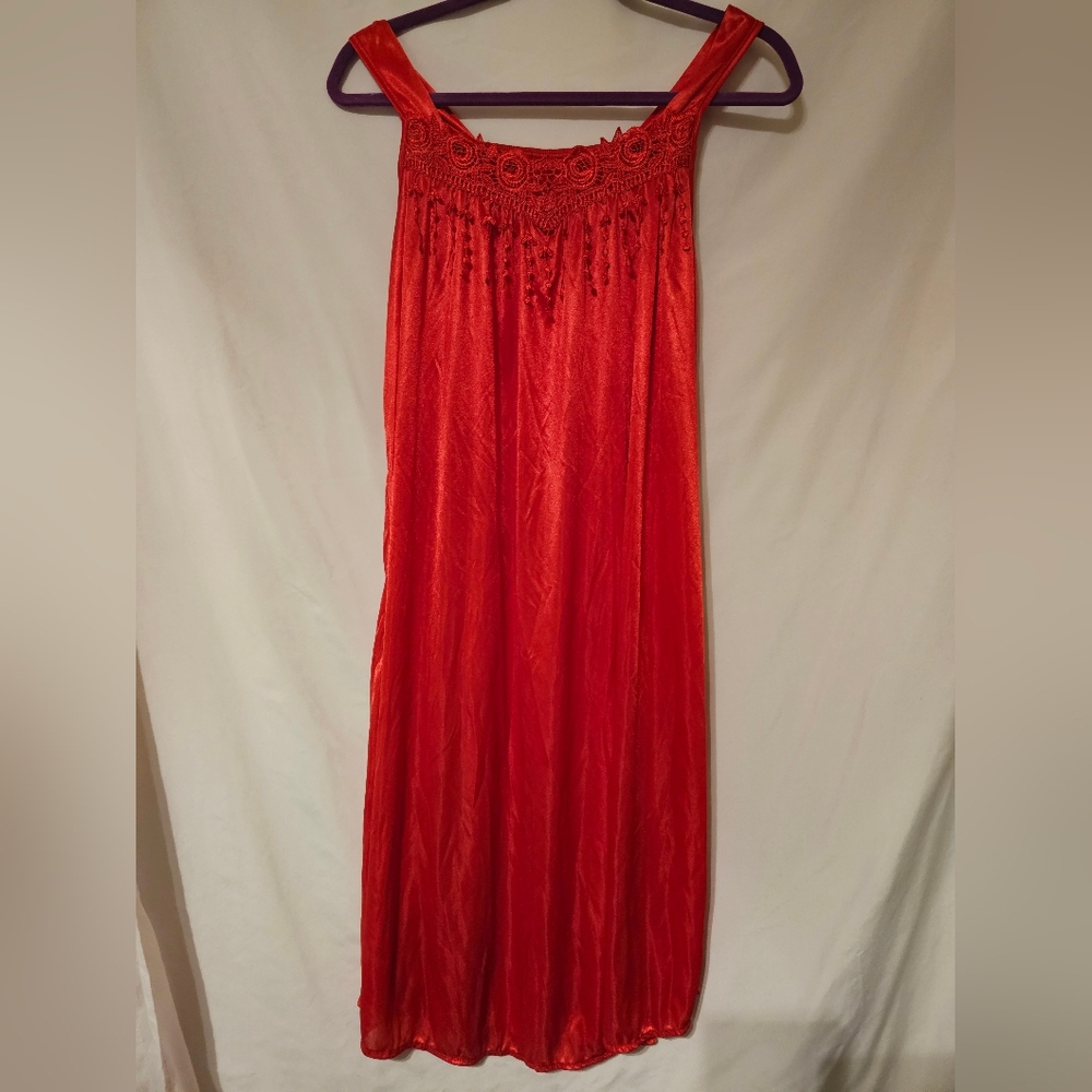 Elegant Red Sleeveless Dress Onesize VINTAGE